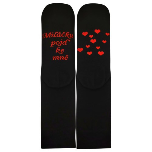 Ponožky pro zamilované Darling černé se srdíčky design 2 (3 páry)