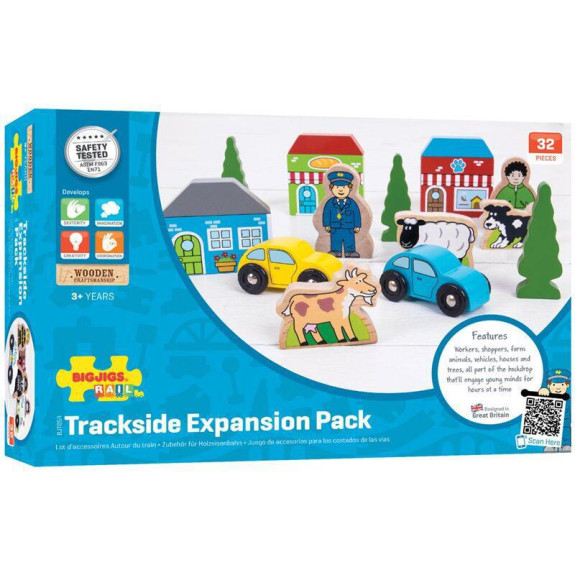 Velká sada příslušenství dřevěné vláčkodráhy Bigjigs Rail