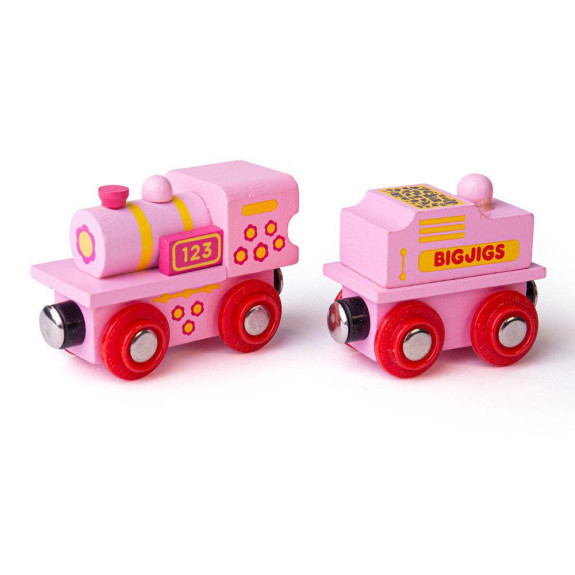 Růžová mašinka s tendrem Bigjigs Rail