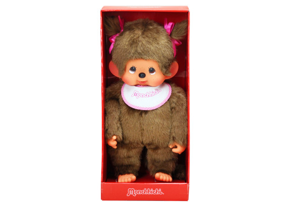Monchhichi Mončiči dívka s ružovým bryndáčkem 20 cm