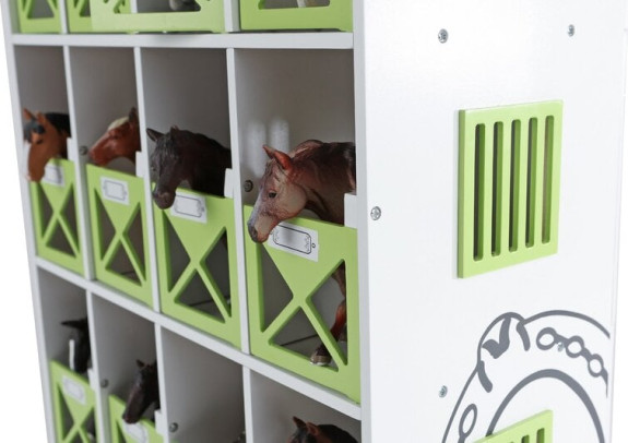 Stáj pro koně dřevěná s kójemi 12 ks Kids Globe Farming