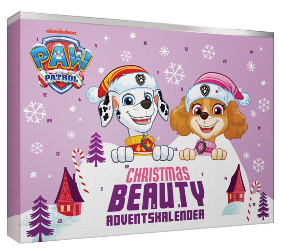 Adventní kalendář dětský kosmetický Tlapková patrola růžový