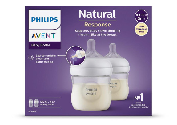 Láhev Natural Philips Avent Response 125 ml 0 m+ 2 ks