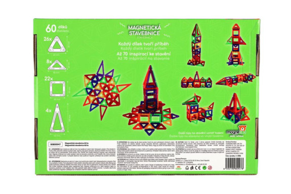 Magnetická stavebnice magneted 60 ks