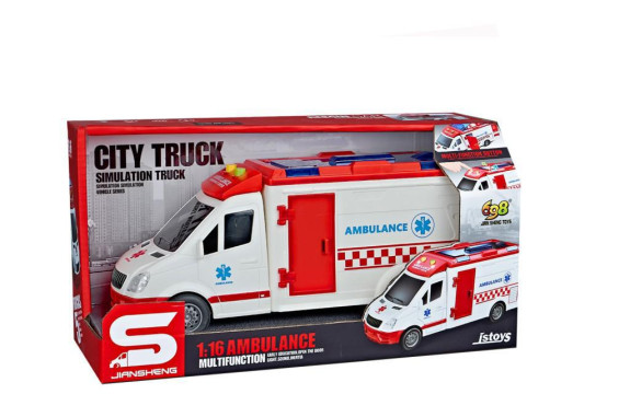 Ambulance 1:16 červená