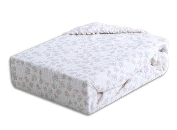 Mušelínové prostěradlo Design s gumou 60 x 120 cm BabyMatex