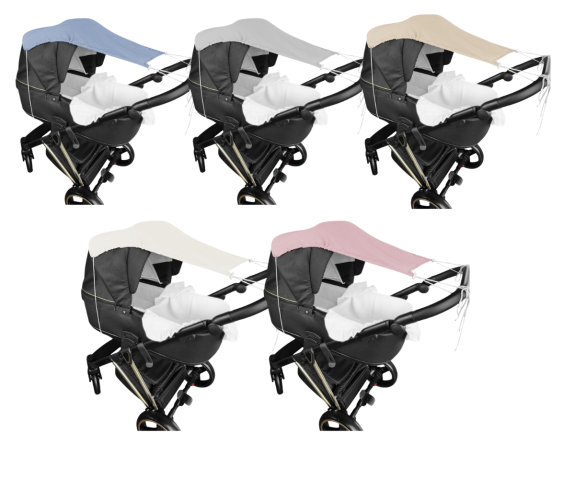 Mušelínová sluneční stříška na kočárek Nature Baby Nellys