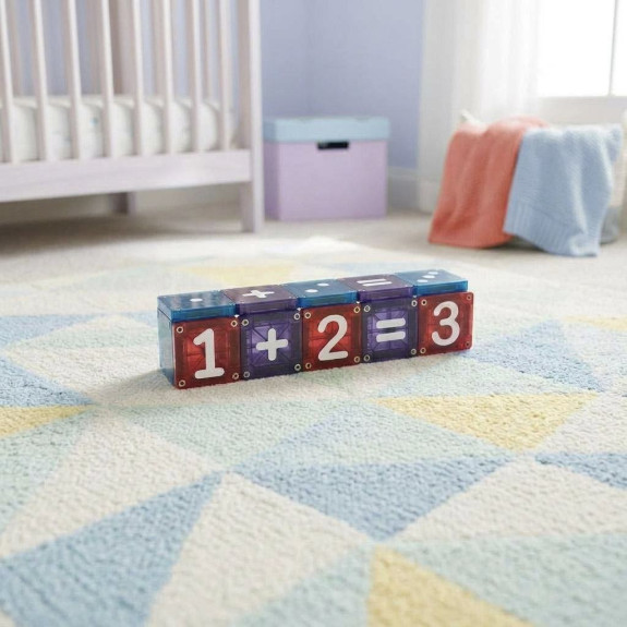 Magnetická stavebnice microMAGS Learn Numbers 56 dílů Magna-Tiles