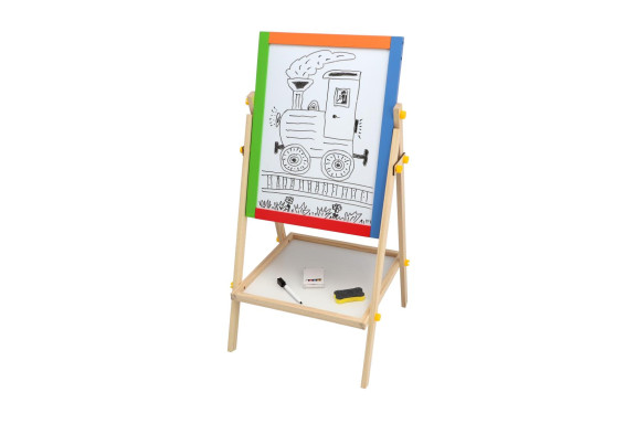 Tabule oboustranná magnetická dřevo černá/bílá 35 x 43 cm s doplňky