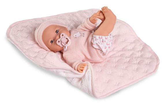 Mrkací miminko se zvuky a měkkým látkovým tělem 37 cm Bimba 14365 Antonio Juan