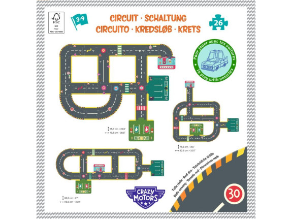 Gigant puzzle Závodní dráha Crazy Motors 26 ks Djeco