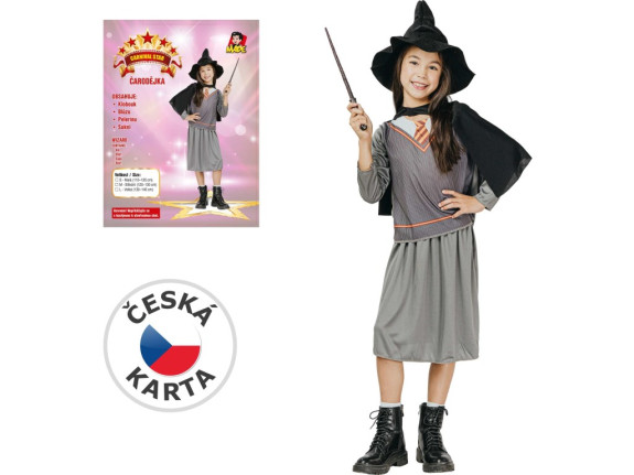 Šaty na karneval čarodějnice 120-130 cm