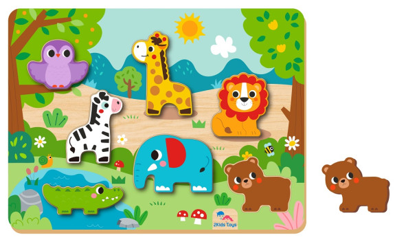 Vkládací puzzle Zvířátka 2Kids Toys
