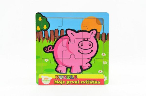 Mini puzzle dřevěné 9 dílků Moje první zvířátka pro nejmenší