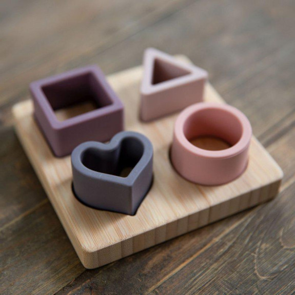 Vkládačka B-Bamboo + silikonové tvary Heart Pink