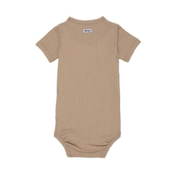 Prodyšné body s krátkým rukávem Romper Seersucker Lodger Beige