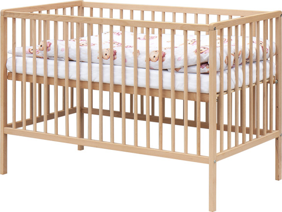 Dětská postýlka s kompletní výbavou přírodní 120 x 60 cm Králíček růžový Scarlett