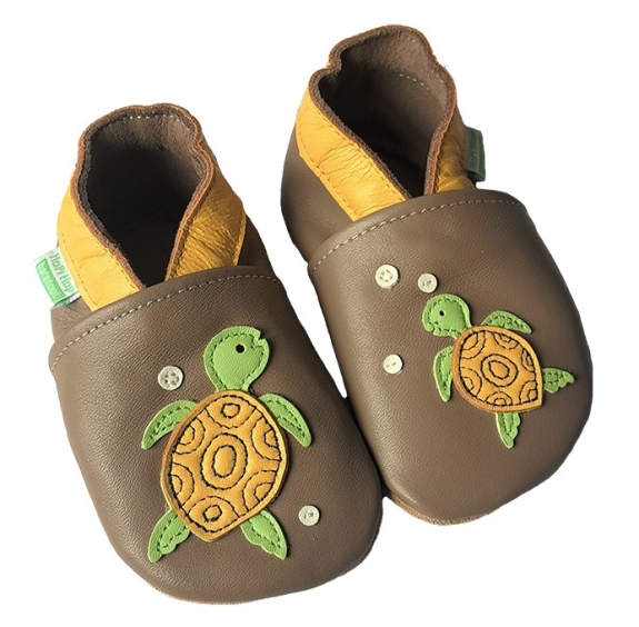 Kožené capáčky Barefoot Vel. L (12-18 měs.) Hopi Hop