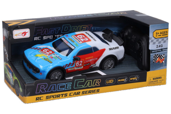 Auto 62 Champion svítící dýmící RC na dálkové ovládání 19 cm