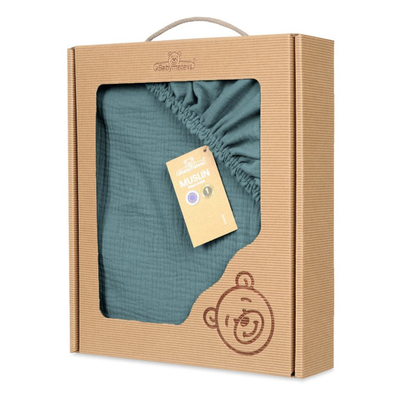 Mušelínové prostěradlo s gumou 60 x 120 cm BabyMatex