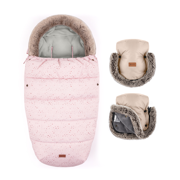 Set zimní fusak Comfy 4 v 1 + rukavice na kočárek Furry Petite & Mars