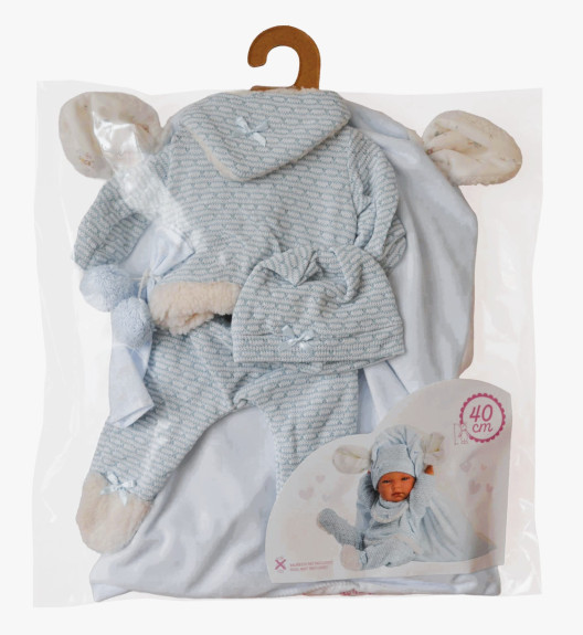 Obleček pro panenku miminko New Born velikosti 40-42 cm s doplňky Llorens