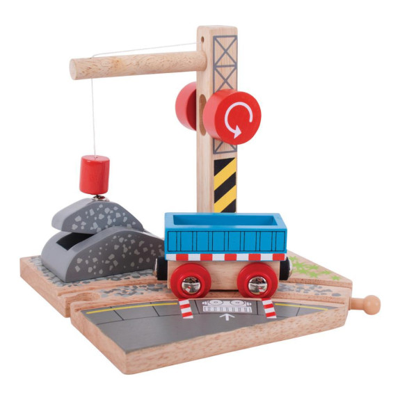 Jeřáb se štěrkem Bigjigs Rail