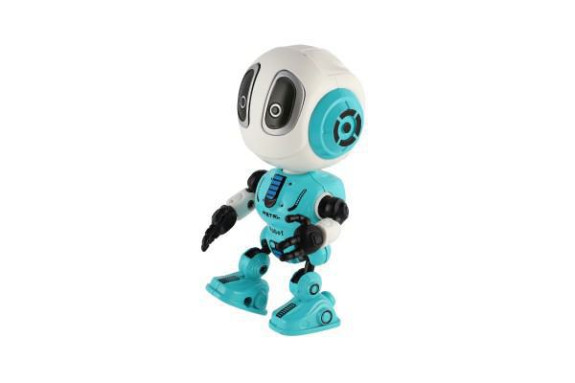 Robot Echo opakující věty kovový 12 cm na baterie se zvukem se světlem