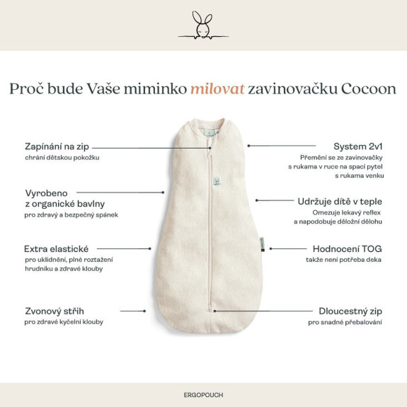 Zavinovačka a pytel na spaní 2 v 1 Cocoon Melody 2,5 tog Ergopouch