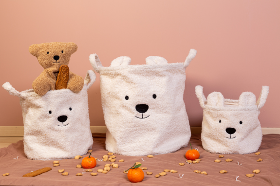 Koš na hračky Teddy Off White 40 x 40 x 40 cm Childhome