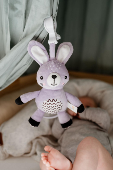 Natahovací hrací strojek plyš 30 cm závěs na postýlku/kočárek Babyted