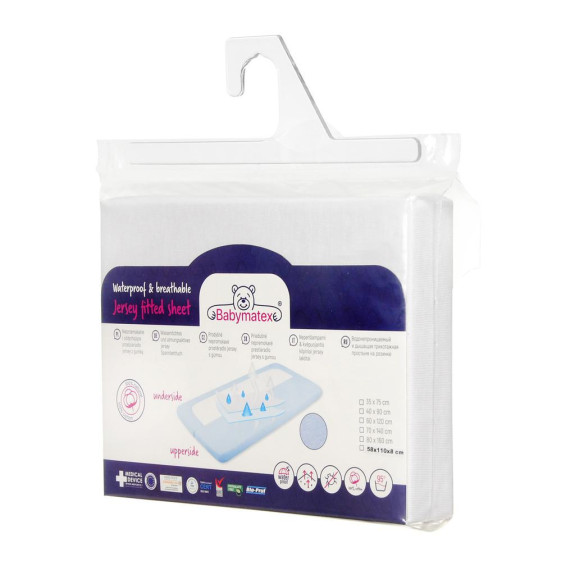 Nepromokavé prostěradlo jersey 70 x 140 cm Babymatex