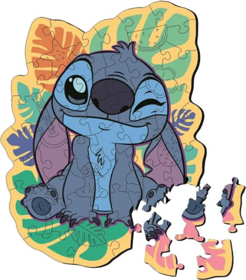 Dřevěné Puzzle 50 dílků Lilo&Stitch