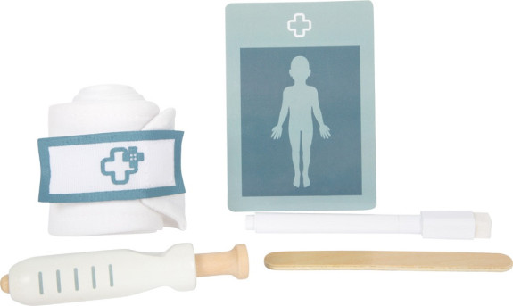 Doktorský set se zeleno-bílou lékařskou taškou small foot