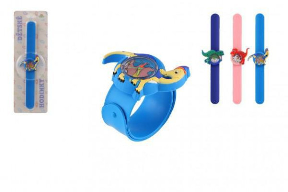 Hodinky dětské samonavíjecí dinosaurus silikon 22 cm