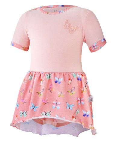 Body šaty tenké set Outlast® UPF 50+ Sv. broskvová, motýlci
