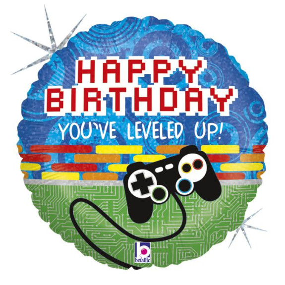Kruh s ovladačem HB "You´ve Leveled Up!" 18"/46 cm fóliový balónek