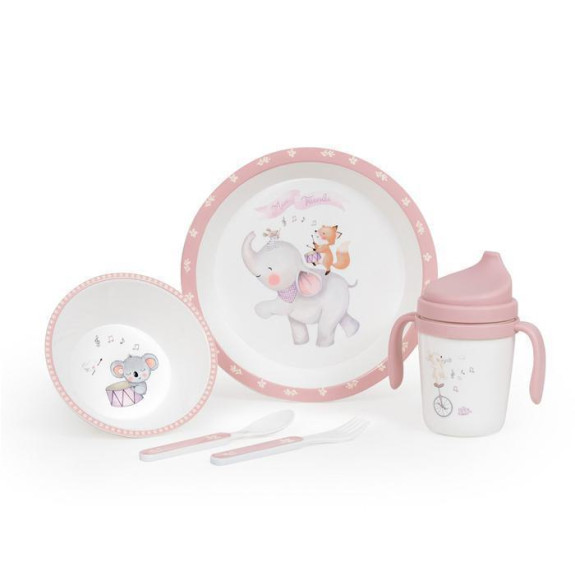 Jídelní set Zvířátka Interbaby 6 m+