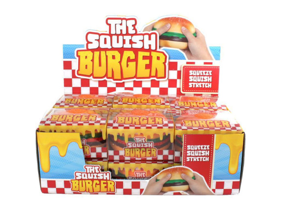 Mega squeeze hamburger strečový jumbo 12,5 x 12,5 x 7 cm