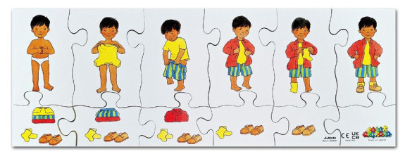 Dřevěný puzzle set 4 x 12 dílů Oblékání