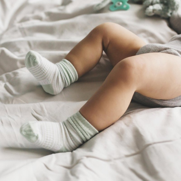 Dětské ponožky Stay-on-Socks Mint Stripes vel. 6-12 m 2 páry