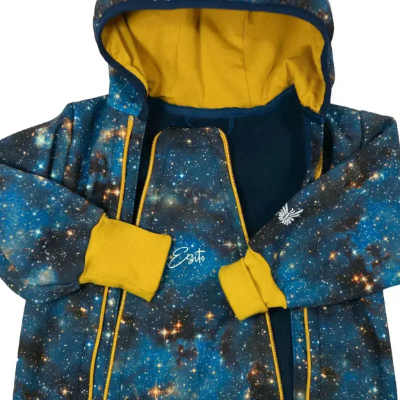 Rostoucí softshellová kombinéza s fleecem Galaxie modrá Esito