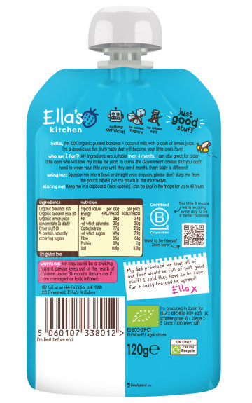 BIO Banán a kokos 120 g Ella's Kitchen