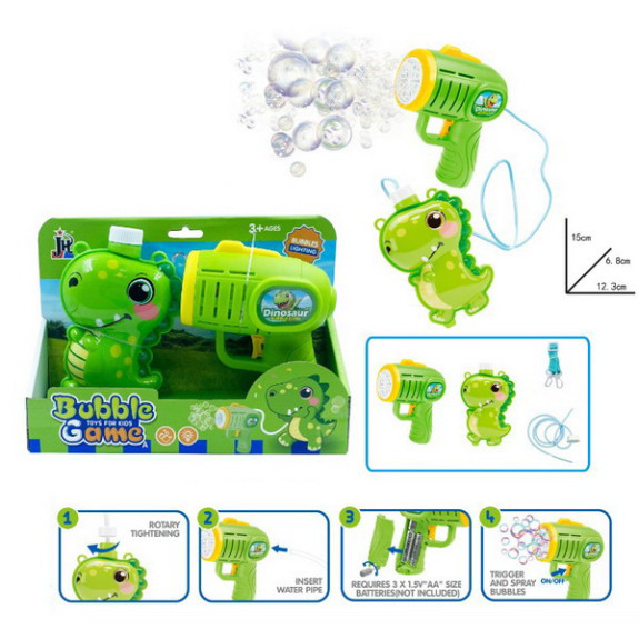 Bublifuk pistole s externí nádržkou dinosaurus 280 ml