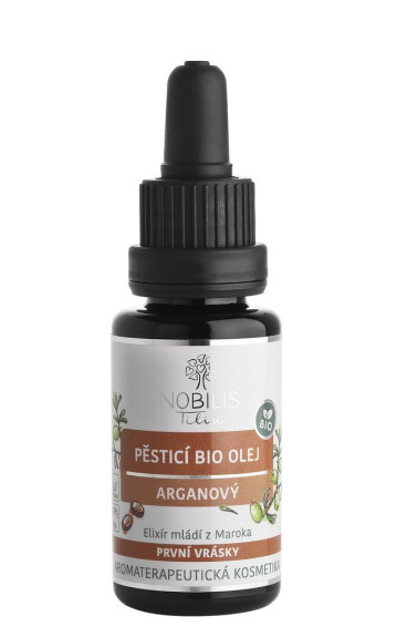 Pěsticí BIO olej arganový 20 ml fialové sklo Nobilis Tilia
