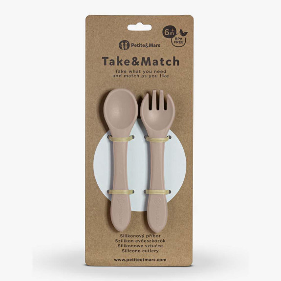 Příbor silikonový Take & Match 6 m+ Petite & Mars