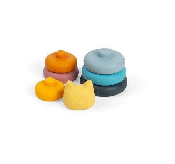 Silikonová stohovací věž Kočka Bigjigs Toys