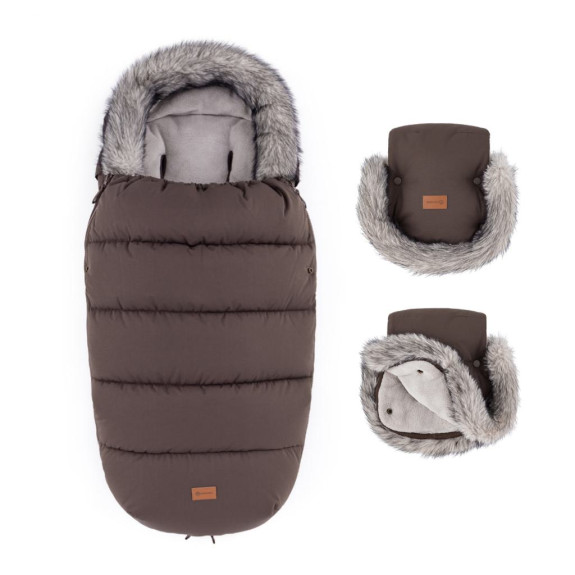 Set zimní fusak Comfy 4 v 1 + rukavice na kočárek Furry Petite & Mars