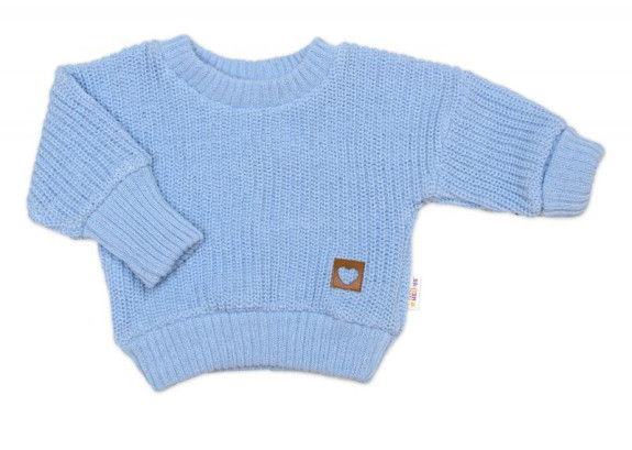 Rostoucí oversize pletený svetřík pro miminko sv. modrý Baby Nellys