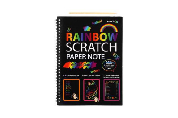 Škrabací/Vyškrabovací notes duhový 10 listů